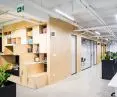 natural-colored plywood was used as the main material of the office