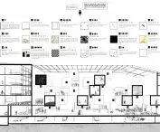 Projekt muzeum sensorycznego w Poznaniu, przekrój z boksami