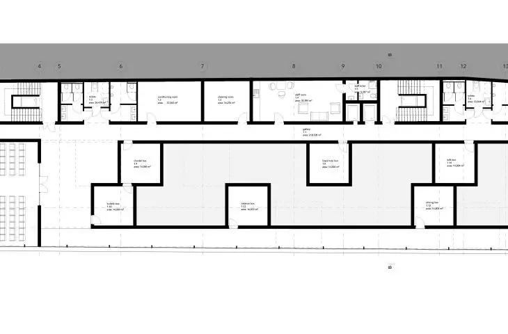Projekt muzeum sensorycznego w Poznaniu, rzut 1. piętra