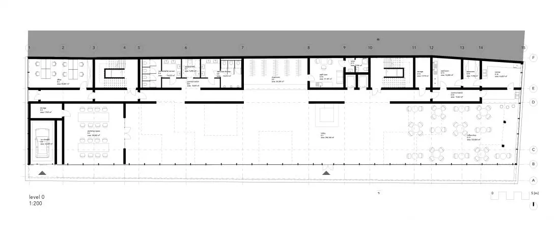 Projekt muzeum
sensorycznego w Poznaniu, rzut parteru