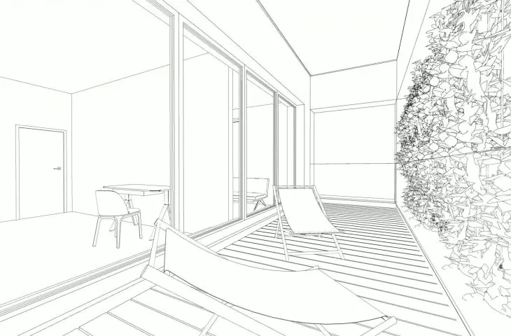 interior sketch, terrace