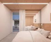 Projekt domu w Tryszczynie, sypialnia z widokiem na atrium