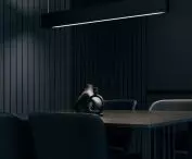 black dining room