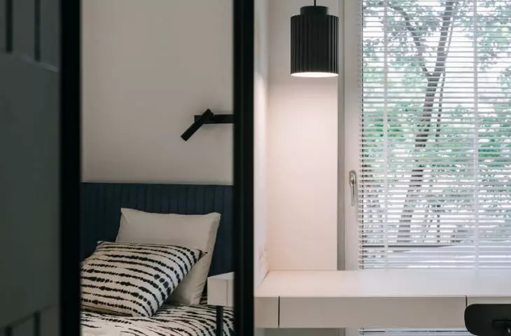 bedroom with workspace