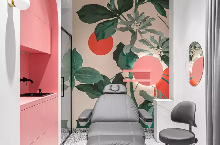 Spa rooms with pink accents