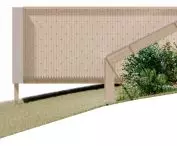 Projekt restauracji i szklarni na Islandii, detal elewacji