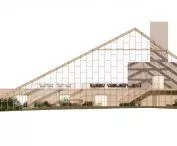 Projekt restauracji i szklarni na Islandii, elewacja wschodnia