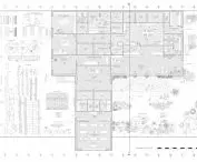 Projekt restauracji i szklarni na Islandii, rzut parteru
