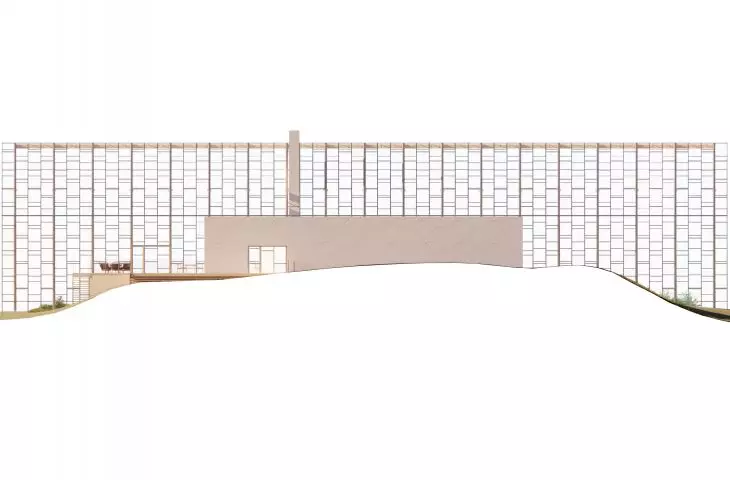 Projekt restauracji i szklarni na Islandii, elewacja północna