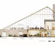 Projekt restauracji i szklarni na Islandii, przekrój
