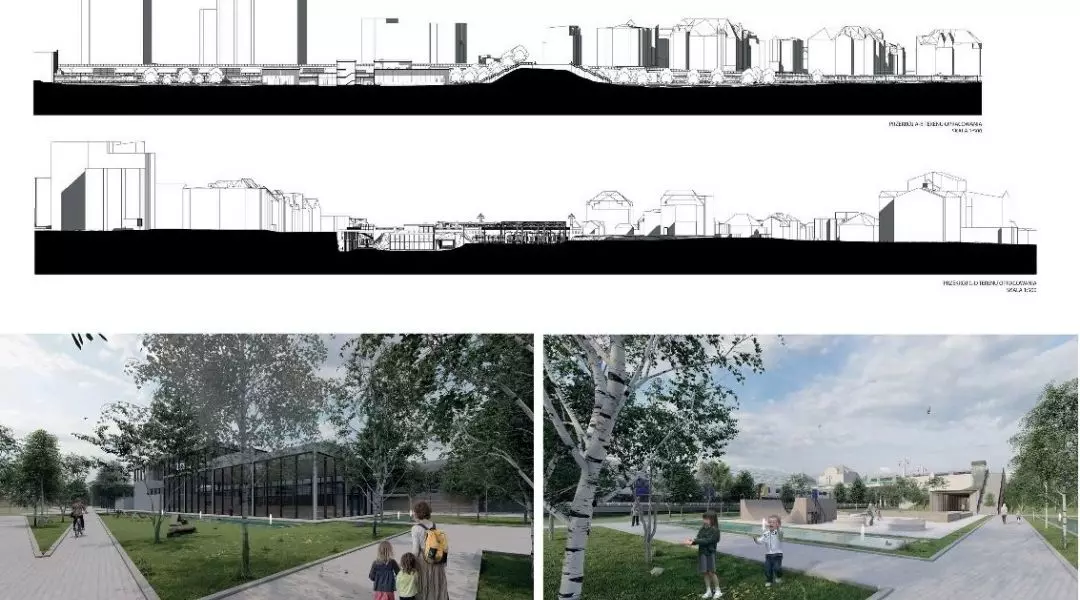 III Nagroda w konkursie na zagospodarowanie terenów przy ul. F. Roosevelta w Poznaniu plansza konkursowa