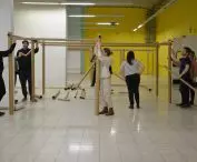 Paper Partition System under installation