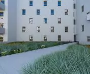 The inner courtyard is elevated one storey above street level 