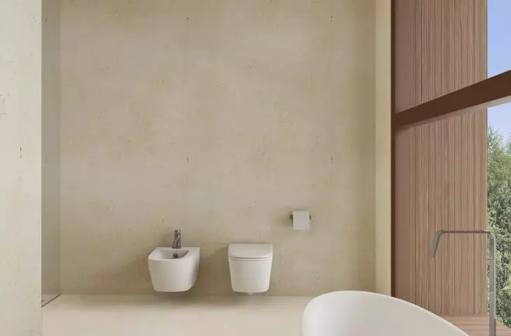 Interior of the bathroom on the first floor of the apartment