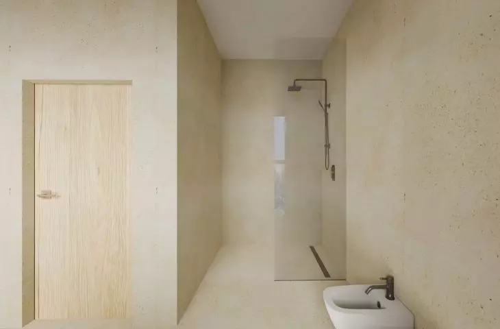 Bright bathroom on the first floor of the apartment