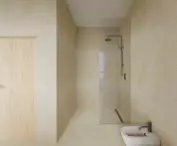 Bright bathroom on the first floor of the apartment