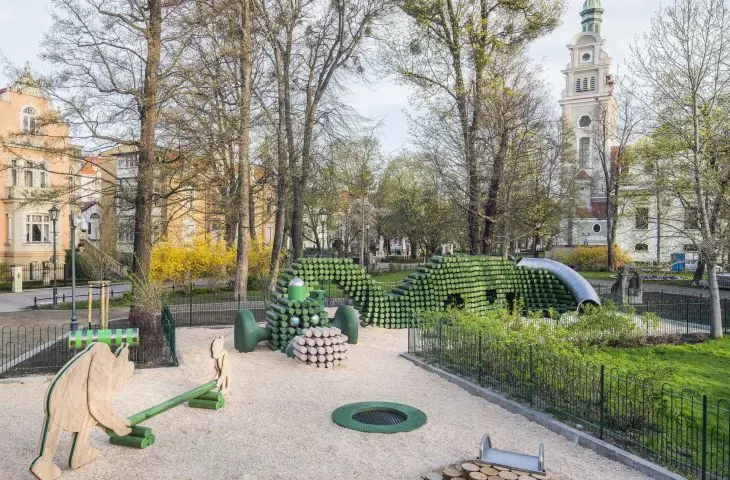 The playground was built in the South Park in Sopot