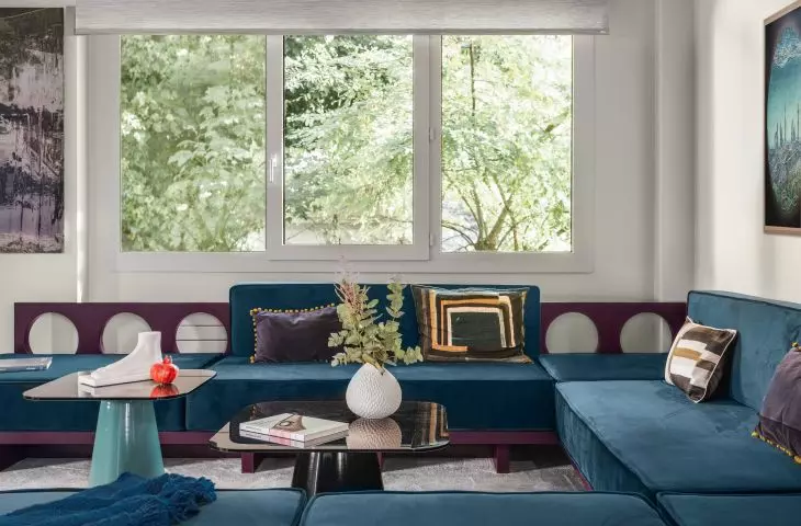Living room with specially designed sofa