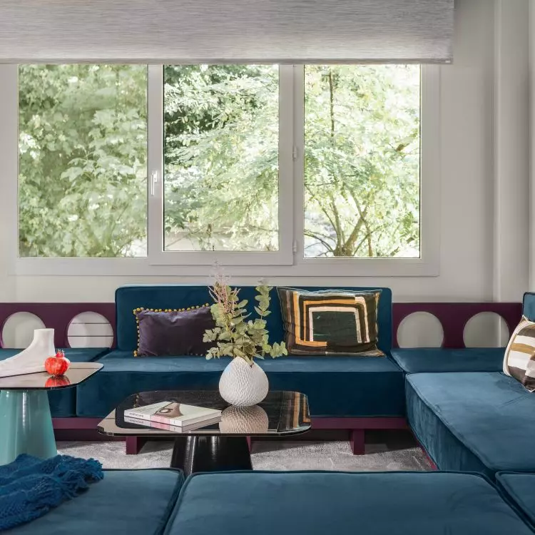 Living room with specially designed sofa