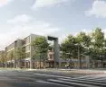 Visualization of the building from the side of Dobra Street