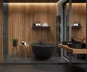 Thermal wood for bathrooms - the DECORATIVE WOOD program