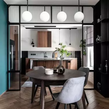 view of the kitchen from the living room