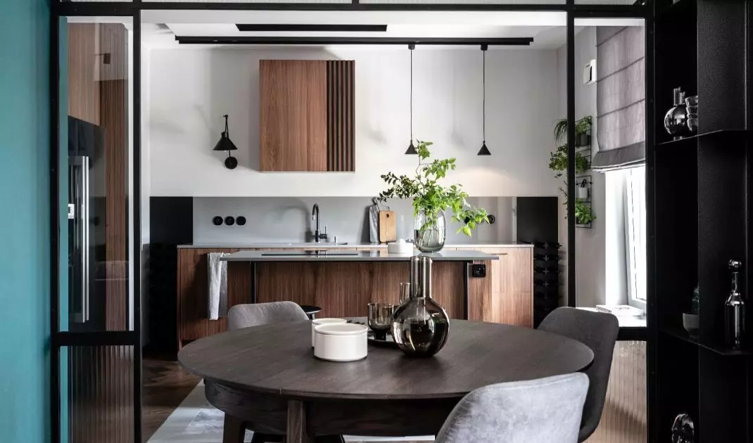 view of the kitchen from the living room
