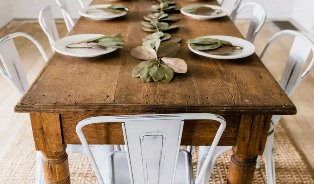 Antique table in a modern interior
