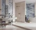 Modern Concrete Ivory, Brazilian Quartzite Blue