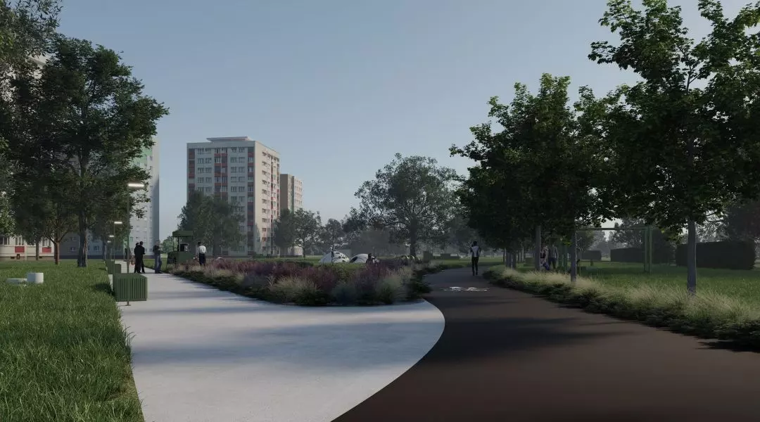 III Nagroda w konkursie na projekt Alei Noworybnickiej, projekt „Aleja do zgody”