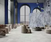 Brazilian Quartzite Blue, Modern Concrete Silver  