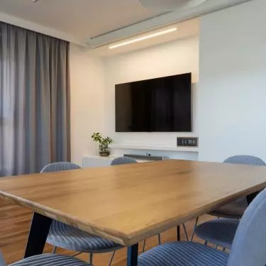 View of the living room from the dining room
