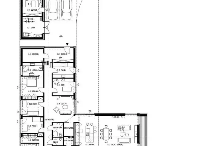 House in the clearing, projection