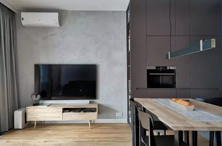 Living room with kitchenette