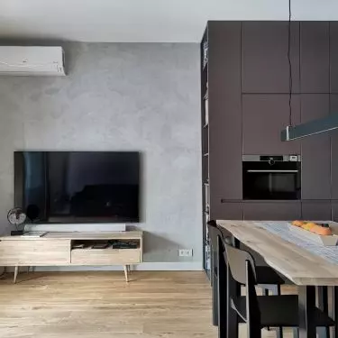 Living room with kitchenette