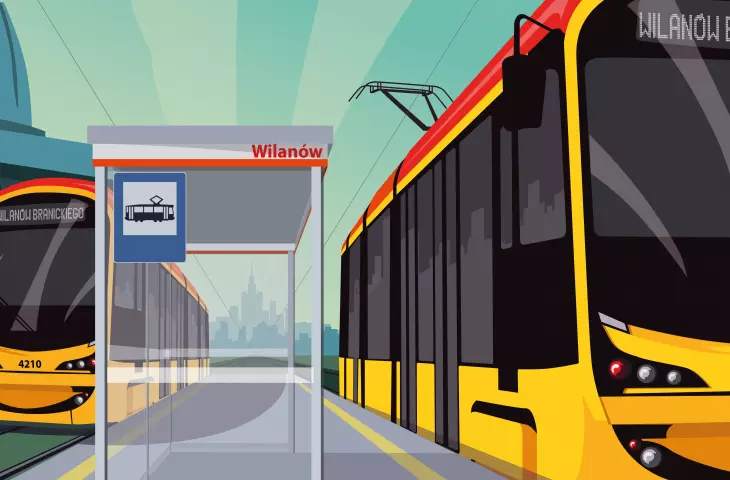 Promotional graphic of the route to Wilanów