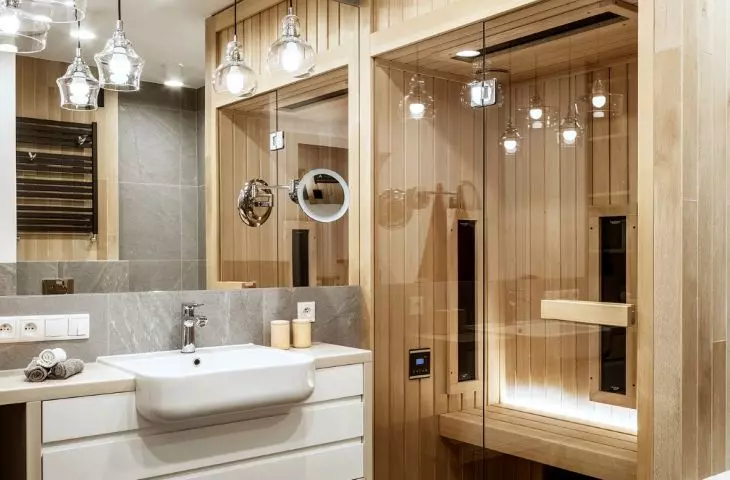 Toilet with sauna