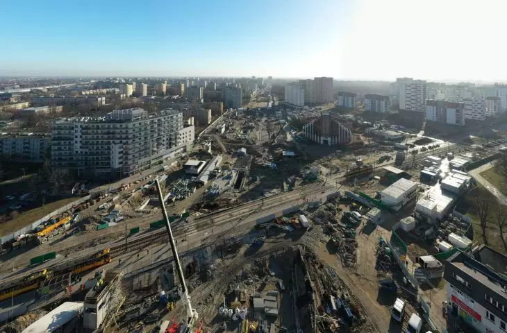 Construction of the subway in Bródno