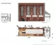 Projekt „Galeria EL – przestrzeń uwolniona”, rzut piętra i przekrój