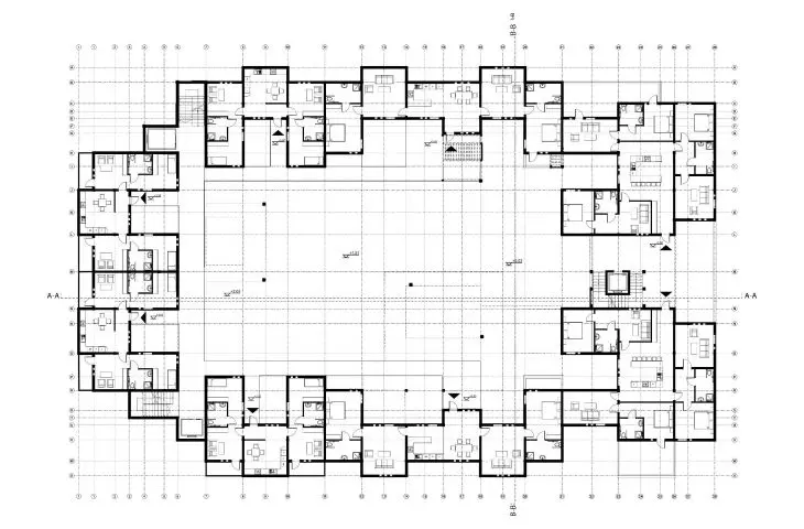 Co-life 2.0 project, second floor plan