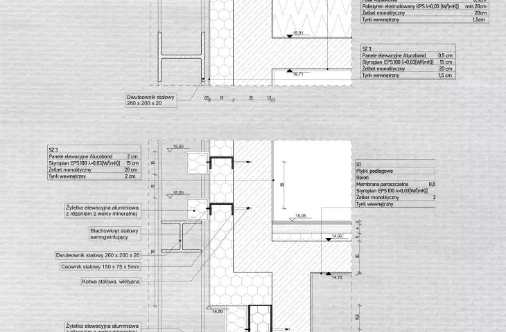 Design of the Art Center in Lodz, construction details