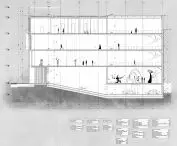 Design of the Art Center in Lodz, cross section B-B