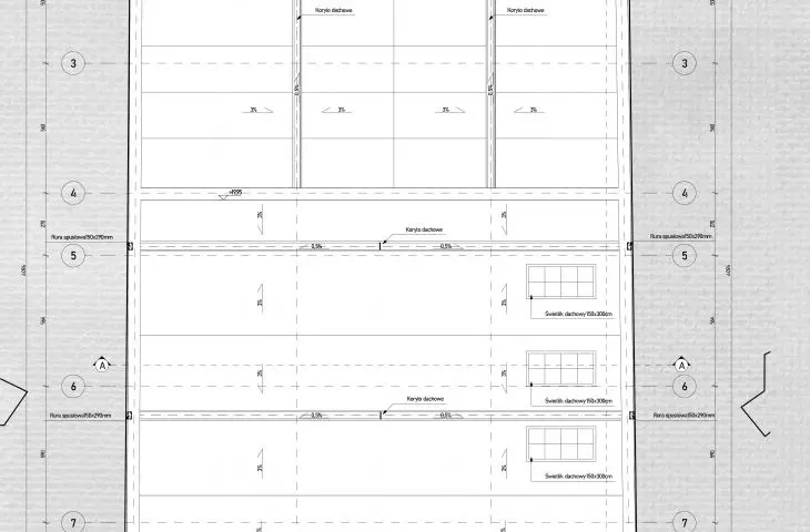 Projekt Centrum artystycznego w Łodzi, rzut dachu