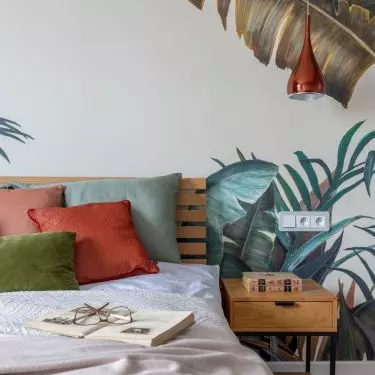 Wallpaper is an essential element of the bedroom