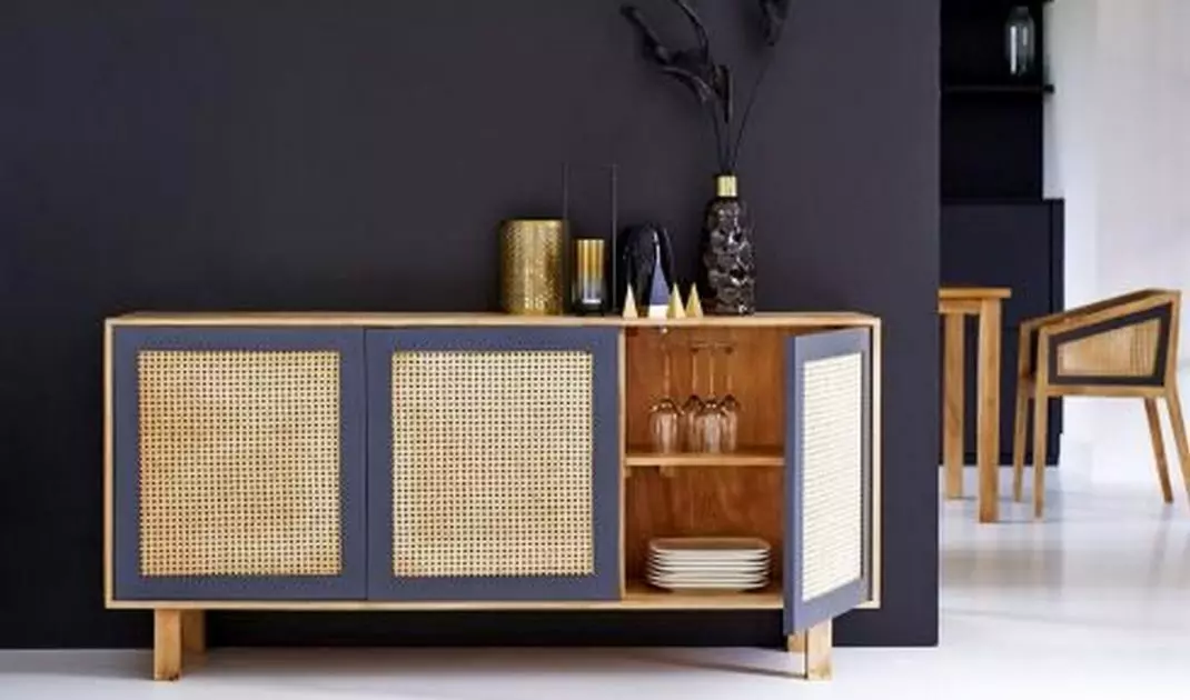Rattan cabinet fronts
