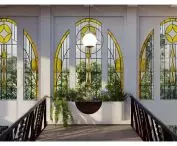 Spacious Art Nouveau windows
