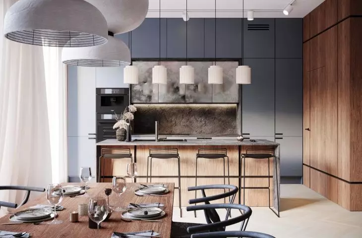 view of the kitchen from the living room