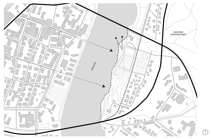 Projekt Muzeum Śniegu w Rovaniemi, schemat urbanistyczny