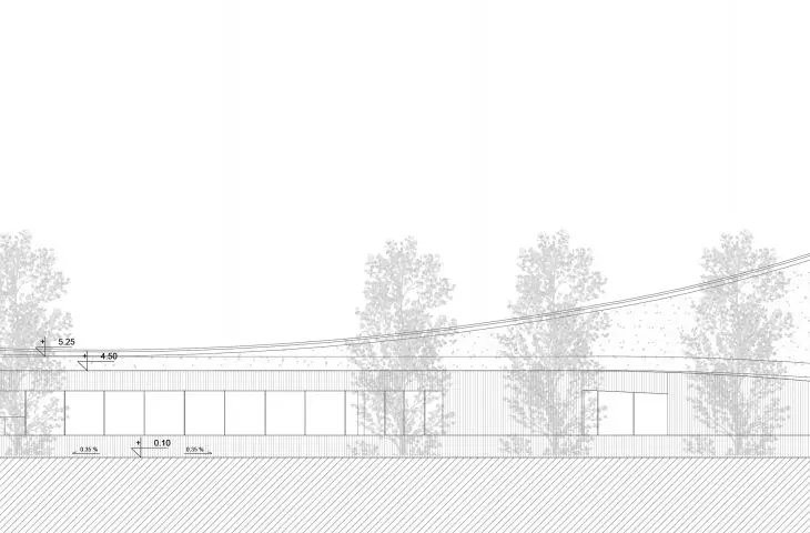 Projekt Muzeum Śniegu w Rovaniemi, elewacja wschodnia