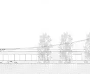 Projekt Muzeum Śniegu w Rovaniemi, elewacja wschodnia
